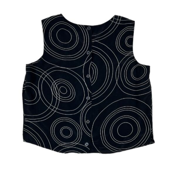 Studio G Black and White Short Sleeve Top | Size 6 - Picture 2 of 2